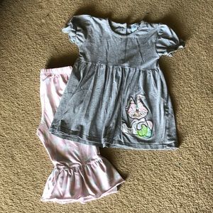 Toddler Girls Easter Appliqué Set
